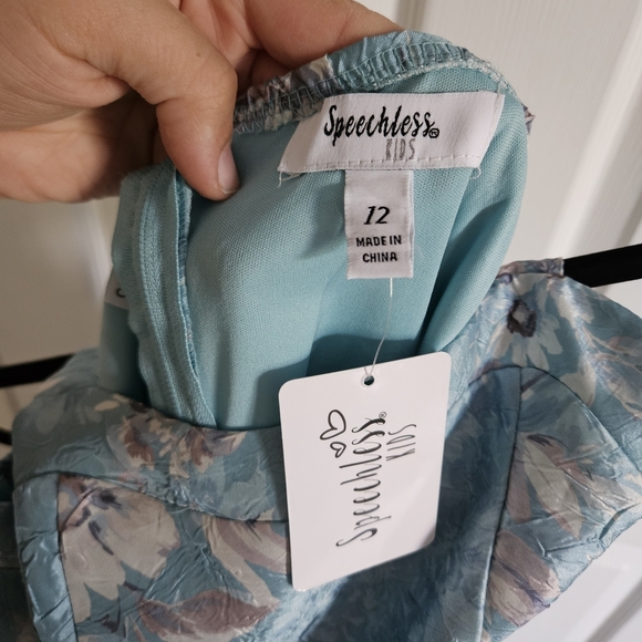 Speechless Blue Floral Tiered Kids Dress - Picture 4 of 4